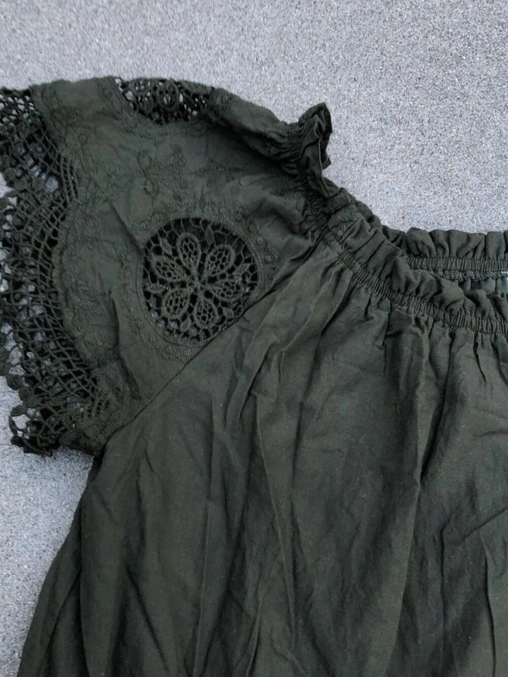 INDIGO Crochet Short Sleeve Dress Women's 2X Green Boho Short - Picture 3 of 10